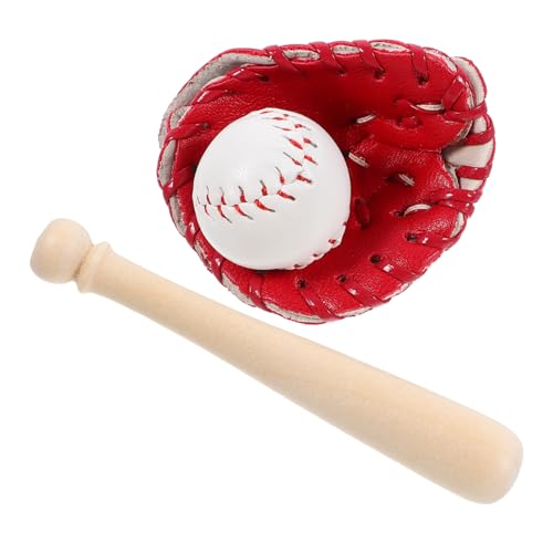 WHAMVOX Miniatur Baseball Kit aus DIY für Puppenhaus Dekoration Detaillierte Sport Szene für Bastler und Miniatur Liebhaber Rot von WHAMVOX
