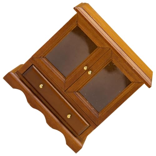 WHAMVOX Miniatur Bücherregal Holz Modell Puppenhaus Möbel Deko Schmaler Schrank für Spielzimmer von WHAMVOX
