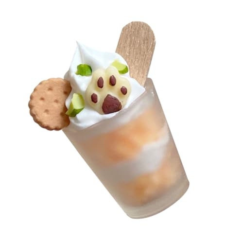 WHAMVOX Miniatur Eisbecher Deko Miniaturhaus Food Kunstharz Miniatur Essensornament für Puppenhaus DIY Zubehör Kompakt Langlebig Farbenfroh von WHAMVOX