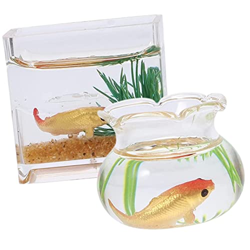 WHAMVOX Miniatur Fisch Tanks Für Puppenhäuser Dekorative Fischschalen Und Zufällige Farben Perfekt Für Tischdekorationen Und Rollenspiele von WHAMVOX