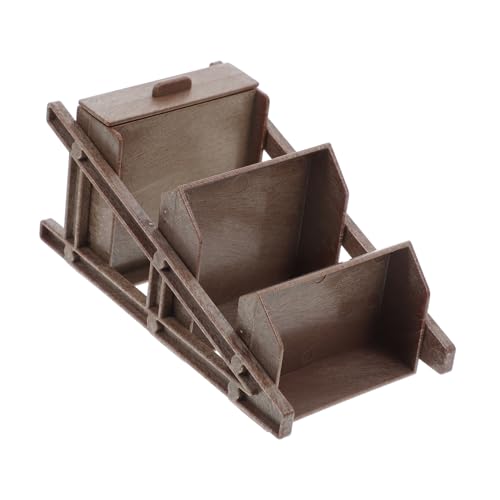 WHAMVOX Miniatur Kunststoff Regal Möbel Display für Puppenhaus Dekoration Platzsparend Stabil Vielseitig für Mini Bücher und Dunkles Holzfinish von WHAMVOX