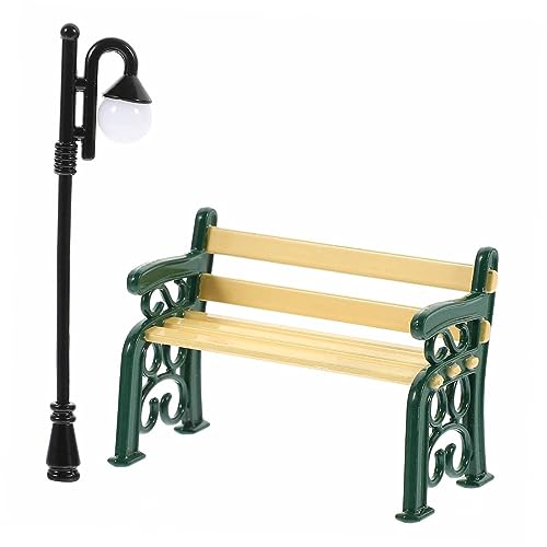 WHAMVOX Miniatur Parkbank Und Straßenlaterne Set Gartenaccessoires Für Miniatur Landschaften Spielzeugmodelle Und Dekoration Ideal Für Puppenhaus Und Dioramen WHAMVOX Miniatur Parkbank Und Straßenlaterne Set Gartenaccessoires Für Miniatur Landschaften Spielzeugmodelle Und Dekoration Ideal Für Puppenhaus Und Dioramen von WHAMVOX