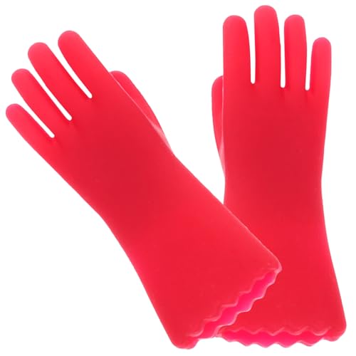 WHAMVOX Miniatur Puppenhaus Reinigungs Handschuhe Aus Rote Kleine Küchenhandschuhe Für Puppenhaus Dekoration Und Zubehör Ideal Für Miniatur Küchen Szenen von WHAMVOX