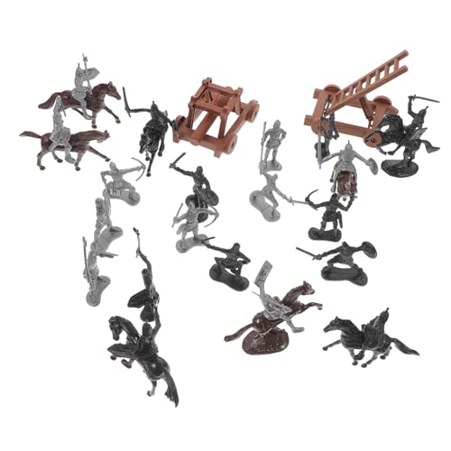 WHAMVOX Miniatur Soldaten Figuren aus Langlebigem Detailreiche Kleine Figuren mit Pferden Vielseitig für Sandtisch Dekoration und Rollenspiele Mittelalterliche Krieger Miniaturen von WHAMVOX