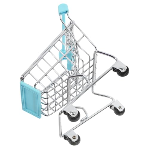 WHAMVOX Miniatur handwagen Mini Einkaufswagen für Puppenhaus Dekoration Multifunktionaler Mini Supermarkt Einkaufswagen Geschenk Hellblau Klein WHAMVOX Miniatur handwagen Mini Einkaufswagen für Puppenhaus Dekoration Multifunktionaler Mini Supermarkt Einkaufswagen Geschenk Hellblau Klein von WHAMVOX