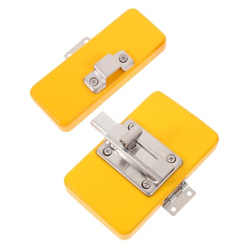 WHAMVOX Montessori Busy Board Tür Riegel Holzspielzeug DIY Zubehör Feinmotorik Lernspielzeug für Kleinkinder Gelb Sensorisches Aktivitätsspielzeug Motorikspielzeug von WHAMVOX