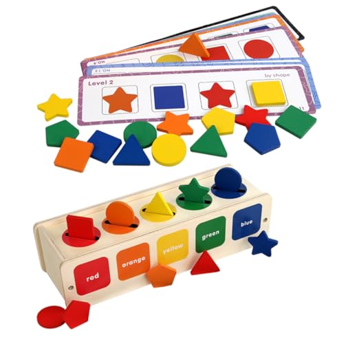 WHAMVOX Montessori Holzspielzeug Formensortierer für Lustiges Sensorisches Lernspielzeug Robustes Handliches Aktivitätsspielzeug Formen Farberkennung von WHAMVOX