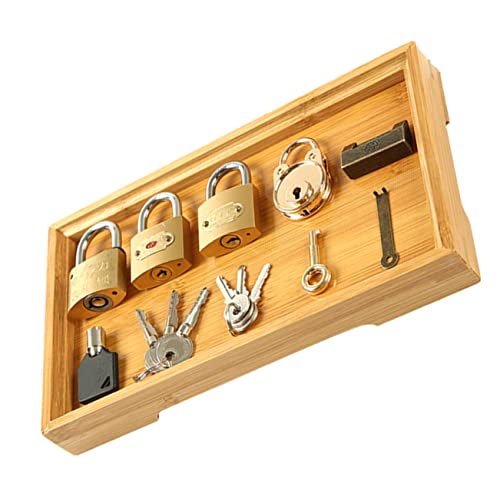 WHAMVOX Montessori Lernspielzeug Schloss und Schlüssel für Kleinkinder Kindersicheres Langlebiges Lernschloss mit Bambus Tablett Fördert Feinmotorik und Erkennungsfähigkeit Pädagogisches von WHAMVOX