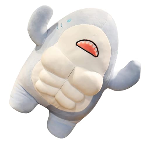 WHAMVOX Muskel Shark Kuscheltier Weiches Plüschspielzeug für Niedlicher Tragbarer Schlafkissen dekoshark Waschbar zum Kuscheln Meeresbewohner von WHAMVOX