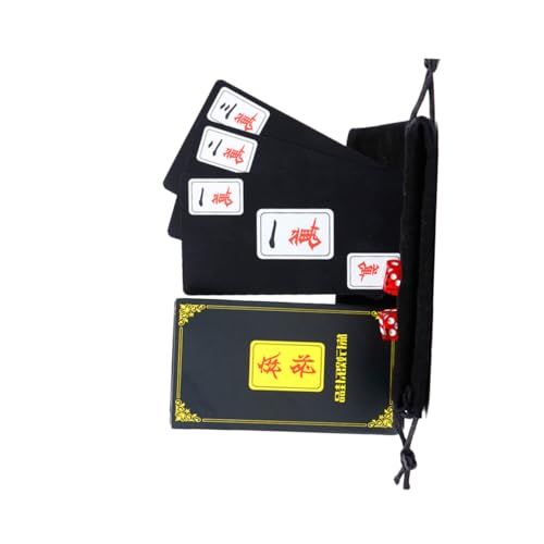 WHAMVOX PVC wasserdichte Spielkarten Mini Mahjong Poker Karten aus Langlebigem Kunststoff Rissfest Tragbar für Zuhause Bar Büro Unterhaltung von WHAMVOX