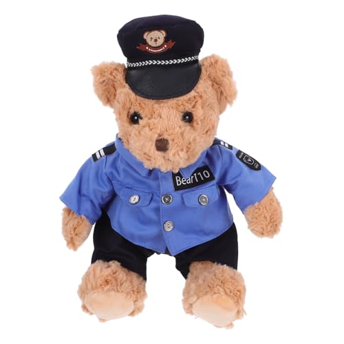 WHAMVOX Polizeibär Plüschtier Sitzend Flauschig Kuschelig mit Uniform und Mütze Dekoratives Kuscheltier für Mädchen Babyzimmer Weiches Stofftier als Kissen und Wohnaccessoire WHAMVOX Polizeibär Plüschtier Sitzend Flauschig Kuschelig mit Uniform und Mütze Dekoratives Kuscheltier für Mädchen Babyzimmer Weiches Stofftier als Kissen und Wohnaccessoire von WHAMVOX