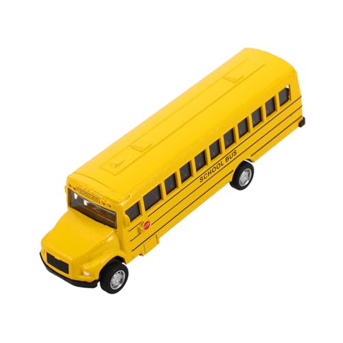 WHAMVOX Pull Back Spielzeugauto Schulbus Gelb Reibungsantrieb Realistisches Modell für Jungen Mädchen Schulbus Geschenk von WHAMVOX