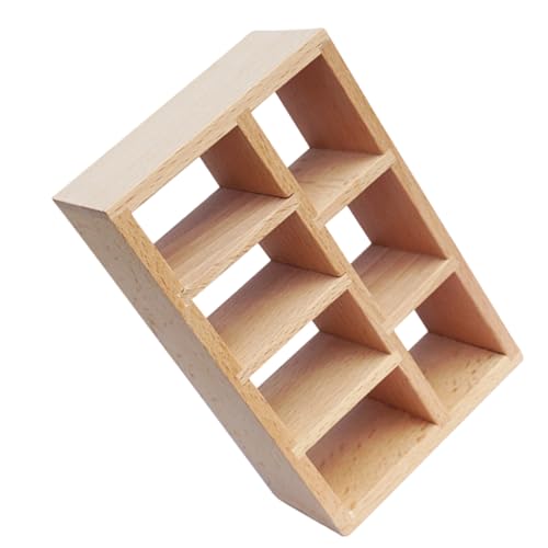 WHAMVOX Puppenhaus Bücherregal Puppenhaus Mini-Bücherregal aus Holz Modell eines Modelle Bücherregal für Kinder Miniatur-Bücherregal aus Holz Bücherregal-Modell Massivholz kleine Möbel von WHAMVOX