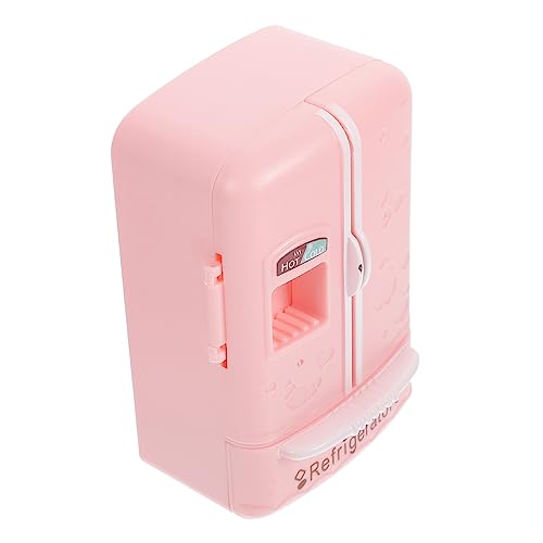 WHAMVOX Küchenzubehör Puppenhaus Mini-Simulation Doppelt Offener Kühlschrank Miniatur-küchenszene Requisitenmodell (rosa) Spielzeugkühlschrank Küchenmöbel Miniatur Abs Haushalt Möbelset von WHAMVOX