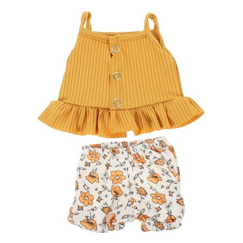 WHAMVOX Puppenkleidung Weiche Outfit mit Blumen top und Shorts für Puppen Niedliches und Langlebiges Bekleidungsset Einfach Anzuziehen als Geschenk von WHAMVOX