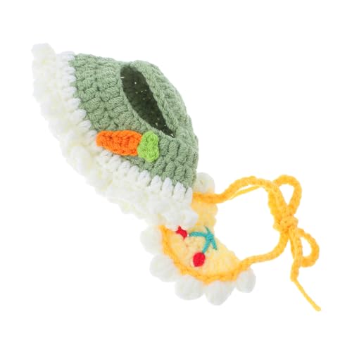 WHAMVOX Puppenkostüm mit Woven Hut und Babylätzchen Waschbar Vielseitig für Festlichkeiten und Fotos Kompatibel mit Labubu Stabile Materialien für Langlebiges Puppenkleid von WHAMVOX