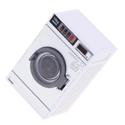WHAMVOX Realistische Mini Waschmaschine Puppenhaus Zubehör Haushaltsgerät Modell für Junge Mädchen Dekoration Fotorequisite Puppenmöbel Waschraum Zubehör von WHAMVOX