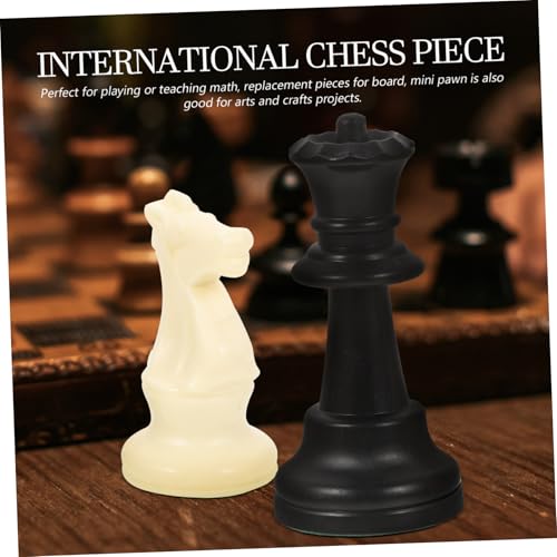 WHAMVOX Schachfiguren Ersatzset aus Robustem PP Kunststoff Internationales Schachspiel Zubehör Langlebige Schachbrett Ersatzteile für Verlorene oder Beschädigte Figuren für von WHAMVOX