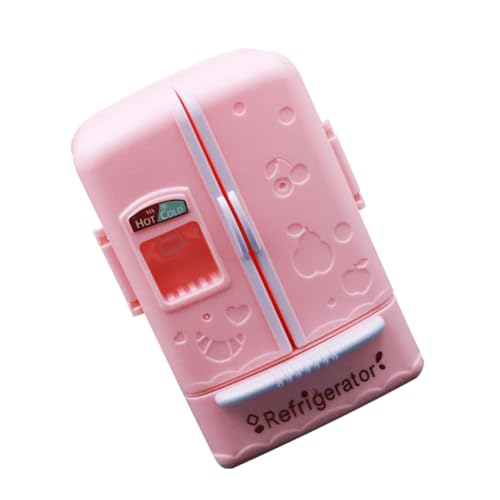 WHAMVOX Simulierter Kühlschrank kühlschrank für mini kühlschrank gefrierschrank mini kühlschrank mini Spielzeugkühlschrank Puppe Mini-Kühlschränke Mini-Dinge Plastik Rosa von WHAMVOX