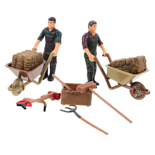 WHAMVOX Simuliertes Mini Bauernhof Werkzeug Robuste Farmgeräte Miniatur Figuren Realistische Bauernhofdekoration für Schreibtisch und DIY Modellbau Enthusiasten von WHAMVOX