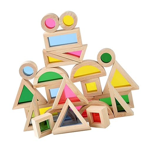 WHAMVOX Frühes Pädagogisches Spielzeug 24-teilige Stapelbare Blöcke Für Kinder Bunte Blöcke Kognitives Spielzeug von WHAMVOX