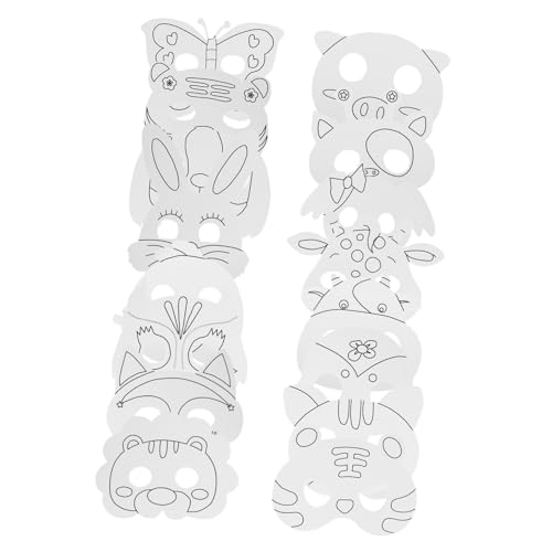 WHAMVOX Teiliges Tiermasken DIY Bastelset für Unbemalte Papiermasken zum Bemalen Sicherer für Karneval Fasching Kostümparty und Kunstprojekte im Kindergarten WHAMVOX Teiliges Tiermasken DIY Bastelset für Unbemalte Papiermasken zum Bemalen Sicherer für Karneval Fasching Kostümparty und Kunstprojekte im Kindergarten von WHAMVOX