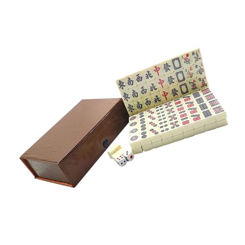 WHAMVOX Tragbares Chinesisches Mahjong Spielset Gravierte Mini mahjongsteine mit Glatter Oberfläche Leichtes Reise brettspiel für Party Familie und Freizeit Kompakt und Einfach zu von WHAMVOX