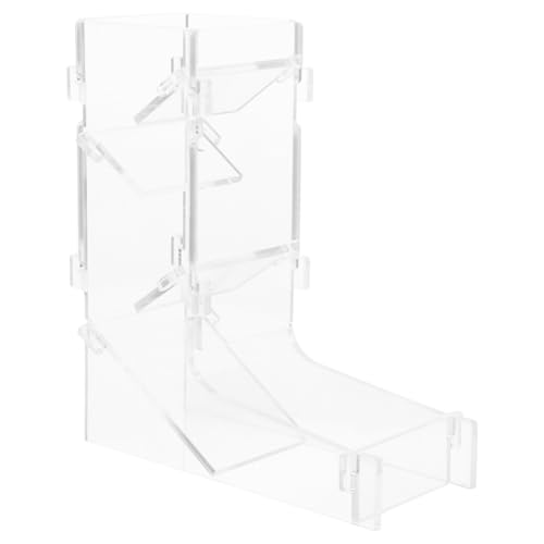 WHAMVOX Transparenter Kompakter Würfelturm aus Acryl mit Ablage Mobiler Würfelroller für Brettspiele Leicht zu Montieren und Fair Beim Würfeln für Tabletop Spieler Aller Altersgruppen von WHAMVOX