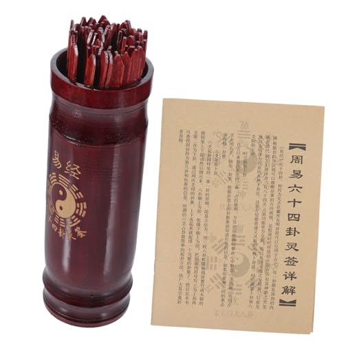 WHAMVOX Vintage Chinesischer Wahrsage Eimer Handpolierten Divinationsstäbchen und Lehrbuch Chinesischer Stil für Familien und Spirituelle Anwendungen Inklusive Aufbewahrungsbox von WHAMVOX