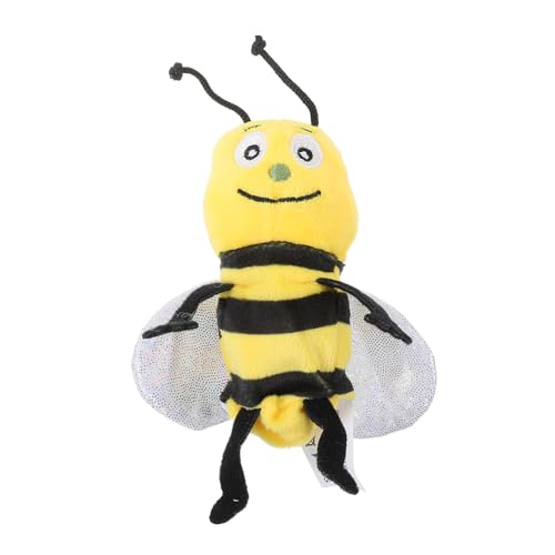 WHAMVOX Weiche Honigbiene Plüsch Handpuppe Kuscheltier Bienentier Puppenspiel für Kleinkinder Lernspielzeug Kreative Kinderhandpuppe für Puppentheater und Pädagogisches Spiel von WHAMVOX