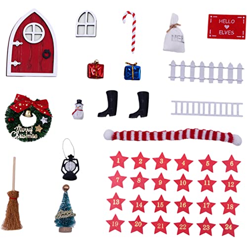WHAMVOX Weihnachtskugel Ornament-Set Weihnachtsminiatur Tür Dekorationen Nachtleuchtende Tür Accessoires Für Miniaturhäuser Weihnachtsfiguren Set Für Festliche Dekoration Weihnachts Deko von WHAMVOX