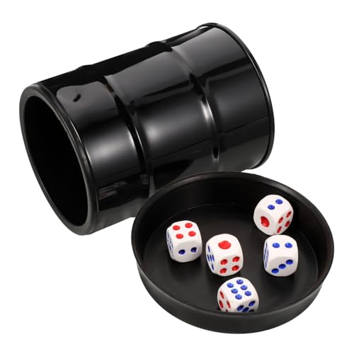 WHAMVOX Würfelbecher aus Kunststoff mit Würfeln Glatte Oberfläche Langlebiger Tragbarer Würfelhalter für Party Ktv Bar und Gesellschaftsspiele WHAMVOX Würfelbecher aus Kunststoff mit Würfeln Glatte Oberfläche Langlebiger Tragbarer Würfelhalter für Party Ktv Bar und Gesellschaftsspiele von WHAMVOX