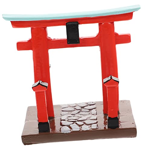 WHAMVOX Zubehör für Torii-Tore Japanisches Puppenhaus-Dekor Türdekoration Wohnkultur Ornament Mini-Torii-Gate-Modell Miniatur-Torii-Tor aus Harz Japanischer Stil Statue Topfpflanze Pagode von WHAMVOX