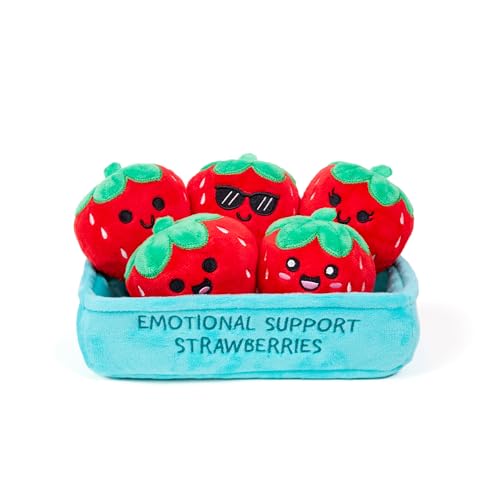 Emotionale Unterstützung Erdbeeren von Relatable, kuschelige Stofftiere und Spielzeuge, Squishy Toys und Plushies, tolle Geschenkideen für geliebte Menschen jeden Alters, inklusive 5 Plüschtiere mit von WHAT DO YOU MEME?