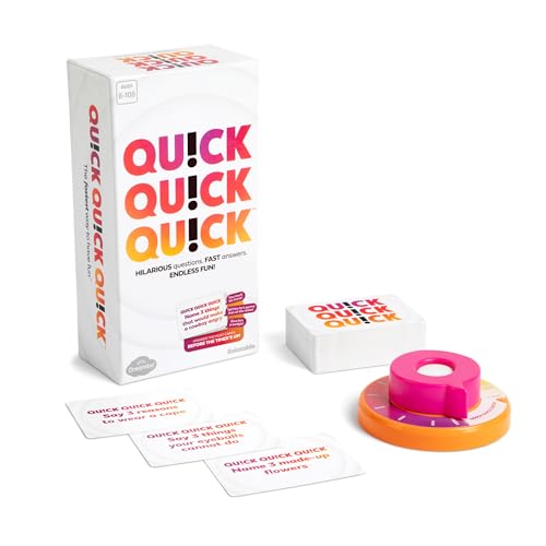 Qu!ck Qu!ck Qu!ck von Relatable, spannende Kinderspiele und Gehirnspiele für Familientreffen, lustige Geschenke, um Ihren nächsten Spieleabend mit Ihren Lieben aufzupumpen, geeignet für Spieler ab 8 von WHAT DO YOU MEME?