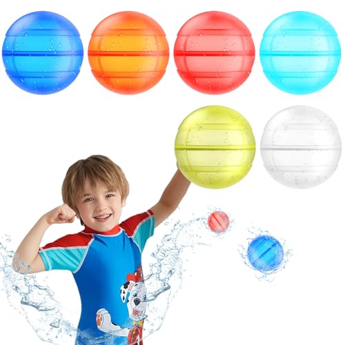 6 Stück Wiederverwendbare Wasserballons, Eine Sekunde Schnellfüller Wasserbomben Bomben Set, Wasserspielzeug Pool Spielzeug Strandspielzeug für Sommer 6 Stück Wiederverwendbare Wasserballons, Eine Sekunde Schnellfüller Wasserbomben Bomben Set, Wasserspielzeug Pool Spielzeug Strandspielzeug für Sommer von WHDPETS