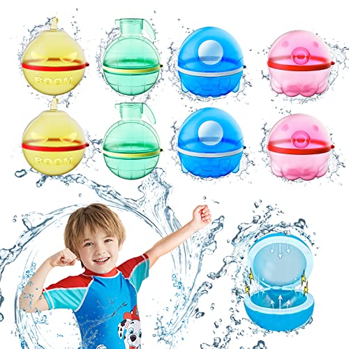 Wiederverwendbare Wasserbomben Selbstschließend, 8 Stück Wasserballons Wasserball, Outdoor Wasserspielzeug im Sommer für Party, Wasserpark Wiederverwendbare Wasserbomben Selbstschließend, 8 Stück Wasserballons Wasserball, Outdoor Wasserspielzeug im Sommer für Party, Wasserpark von WHDPETS