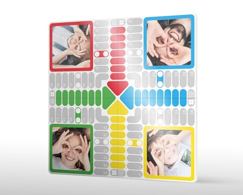 WHITE BOARD GAME Personalisiert Ludo-Brett 4 Leute 30x30 cm - Brettspiele Erwachsene - Ludo King - Big Ludo - Ludo Board Game - Mensch ärgere Dich Nicht - Originelle Geschenkek von WHITE BOARD GAME