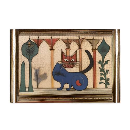 Puzzles1000 Teile WHJDPP Abstrakte Kunst Katzenmuster Pädagogische Intellektuelle Holzpuzzles Lustige Puzzles Stressabbau Puzzles von WHJDPP