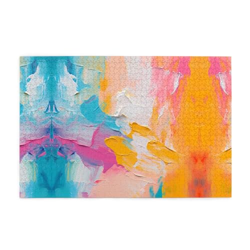 Puzzles1000 Teile WHJDPP Abstrakte Ölgemälde Muster Pädagogische Intellektuelle Holzpuzzles Lustige Puzzles Stressabbau Puzzles von WHJDPP