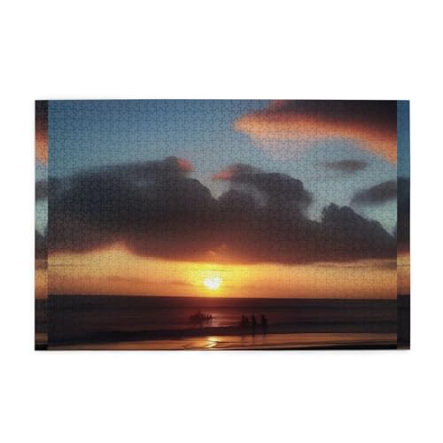 Puzzles1000 Teile WHJDPP Bali Sonnenuntergang Muster Pädagogische Intellektuelle Holzpuzzles Lustige Puzzles Stressabbau Puzzles von WHJDPP