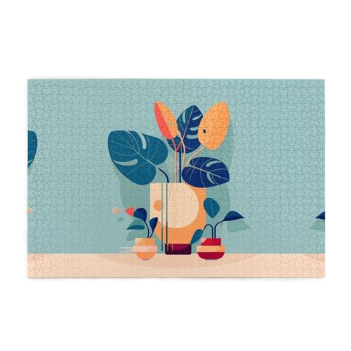 Puzzles1000 Teile WHJDPP Blau Orange Turtleback Bambus Bild Pädagogische Intellektuelle Holzpuzzles Lustige Puzzles Stressabbau Spiel von WHJDPP