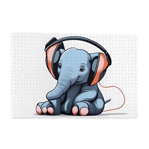 Puzzles1000 Teile WHJDPP Der Elefant im Raum Muster Pädagogische Intellektuelle Holzpuzzles Lustige Puzzles Stressabbau Puzzles von WHJDPP
