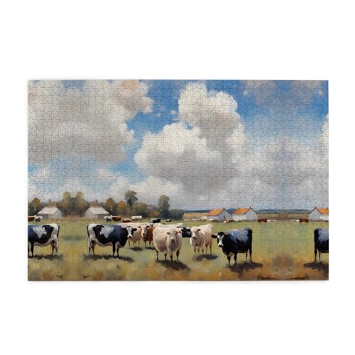 Puzzles1000 Teile WHJDPP Ein großer Bauernhof Muster Pädagogische Intellektuelle Holzpuzzles Lustige Puzzles Stressabbau Puzzles von WHJDPP