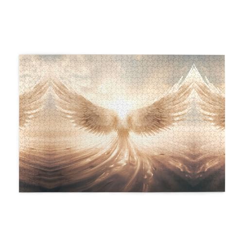 Puzzles1000 Teile WHJDPP Engelsflügel Muster Pädagogische Intellektuelle Holzpuzzles Lustige Puzzles Stressabbau Puzzles von WHJDPP