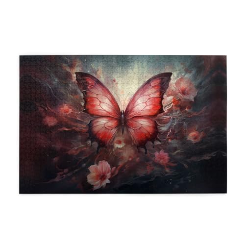 Puzzles1000 Teile WHJDPP Fantasie Blume Schmetterling Muster Pädagogische Intellektuelle Holzpuzzles Lustige Puzzles Stressabbau Puzzles von WHJDPP