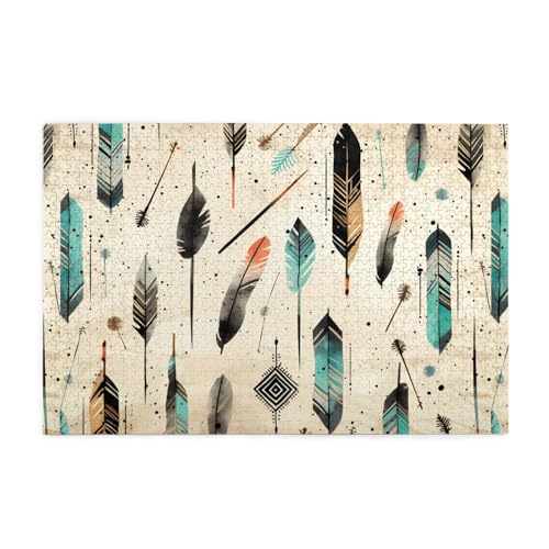 Puzzles1000 Teile WHJDPP Feder Pfeil Muster Pädagogische Intellektuelle Holzpuzzles Lustige Puzzles Stressabbau Puzzles von WHJDPP