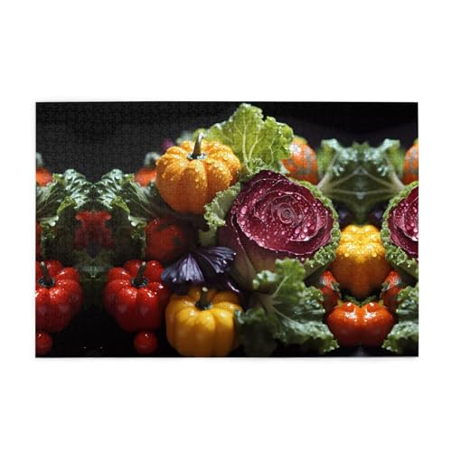 Puzzles1000 Teile WHJDPP Frisches Kohlmuster Pädagogische Intellektuelle Holzpuzzles Lustige Puzzles Stressabbau Puzzles von WHJDPP