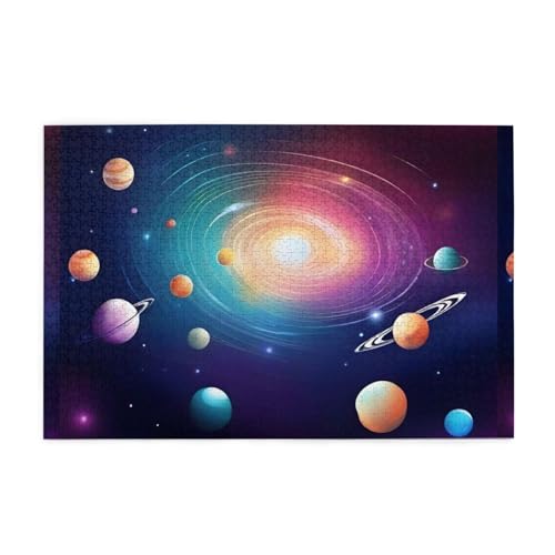 Puzzles1000 Teile WHJDPP Galaxie Orbits Muster Pädagogische Intellektuelle Holzpuzzles Lustige Puzzles Stressabbau Puzzles von WHJDPP