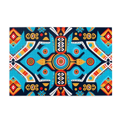Puzzles1000 Teile WHJDPP Geometrische Folk Dekoration Muster Pädagogische Intellektuelle Holzpuzzles Lustige Puzzles Stressabbau Puzzles von WHJDPP